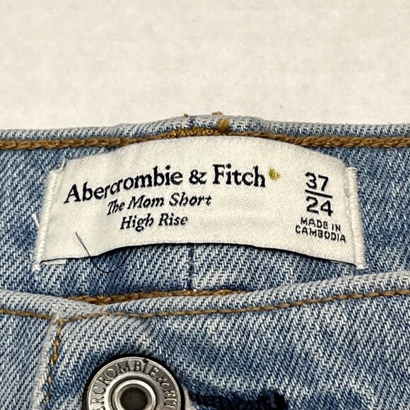 Abercrombie & Fitch Jean Short Womens Plus 37/24 Mom Short High Rise Curve Love - Picture 5 of 10